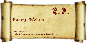 Mezey Míra névjegykártya